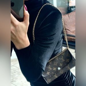 SOLD!!! Authentic Louis Vuitton Monogram wallet on chain